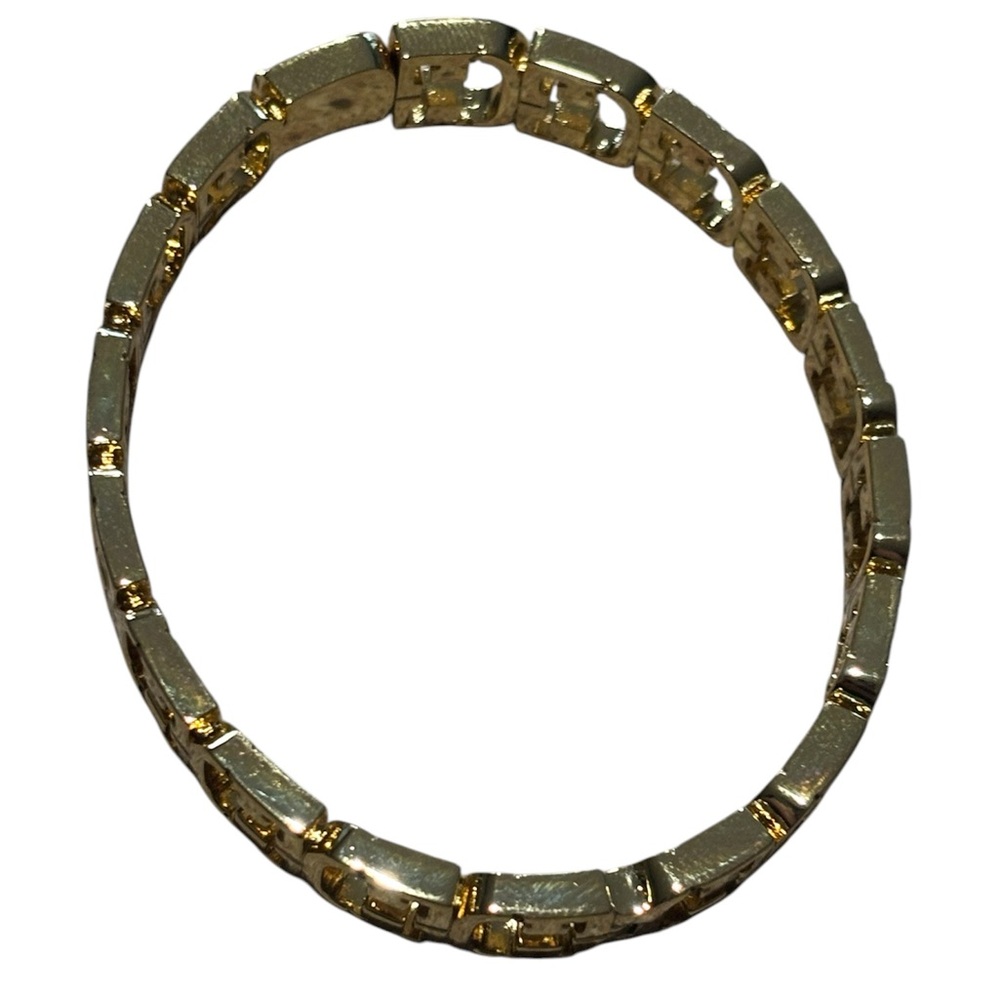 Furla Logo Bangle 10K Gold Plated With Swarovski Crystals - Picture 4 of 5
